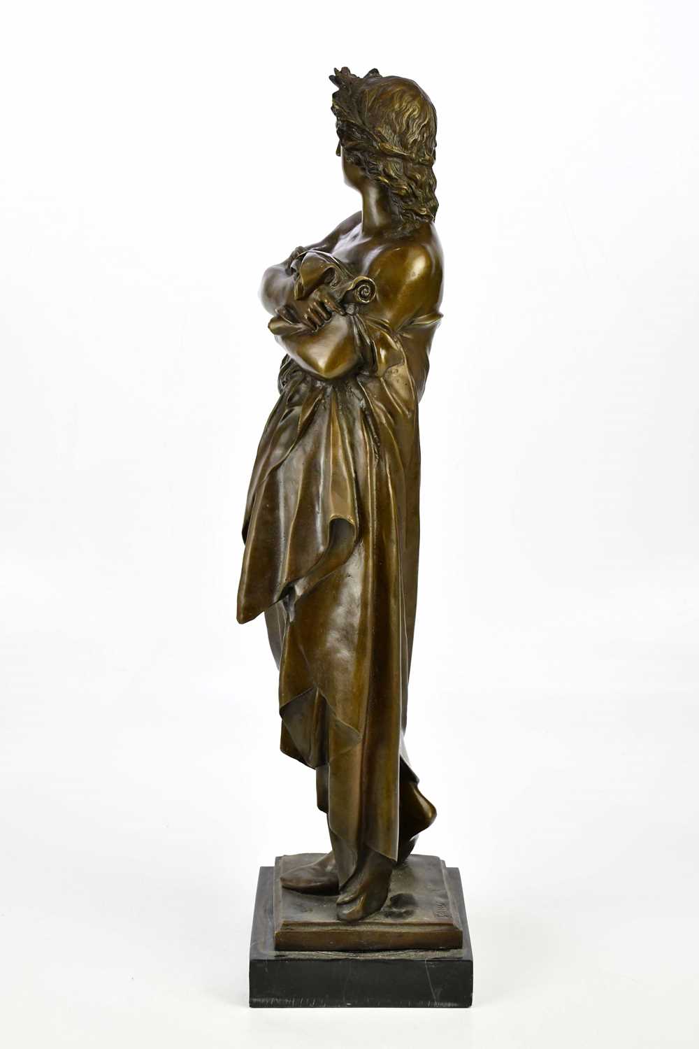 A reproduction bronzed figure of Virgil, on plinth base, height 73cm. - Image 5 of 7