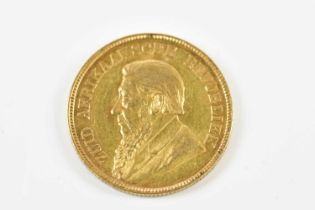 A South African gold one pound coin, 1898, weight 8g.