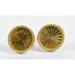 A pair of 9ct yellow gold ear studs of circular target form, approx. 1.56g, in Harrington &