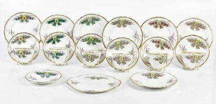 ROYAL STAFFORD; a "Tartan Series" pattern tea service to include seven side plates, seven saucers