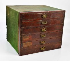 A late Victorian six drawer specimen chest, width 49cm, depth 44cm, height 41cm.