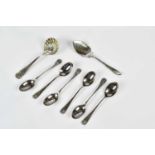 BARKER BROTHERS SILVER LTD; a cased set of six George V hallmarked silver teaspoons, Birmingham