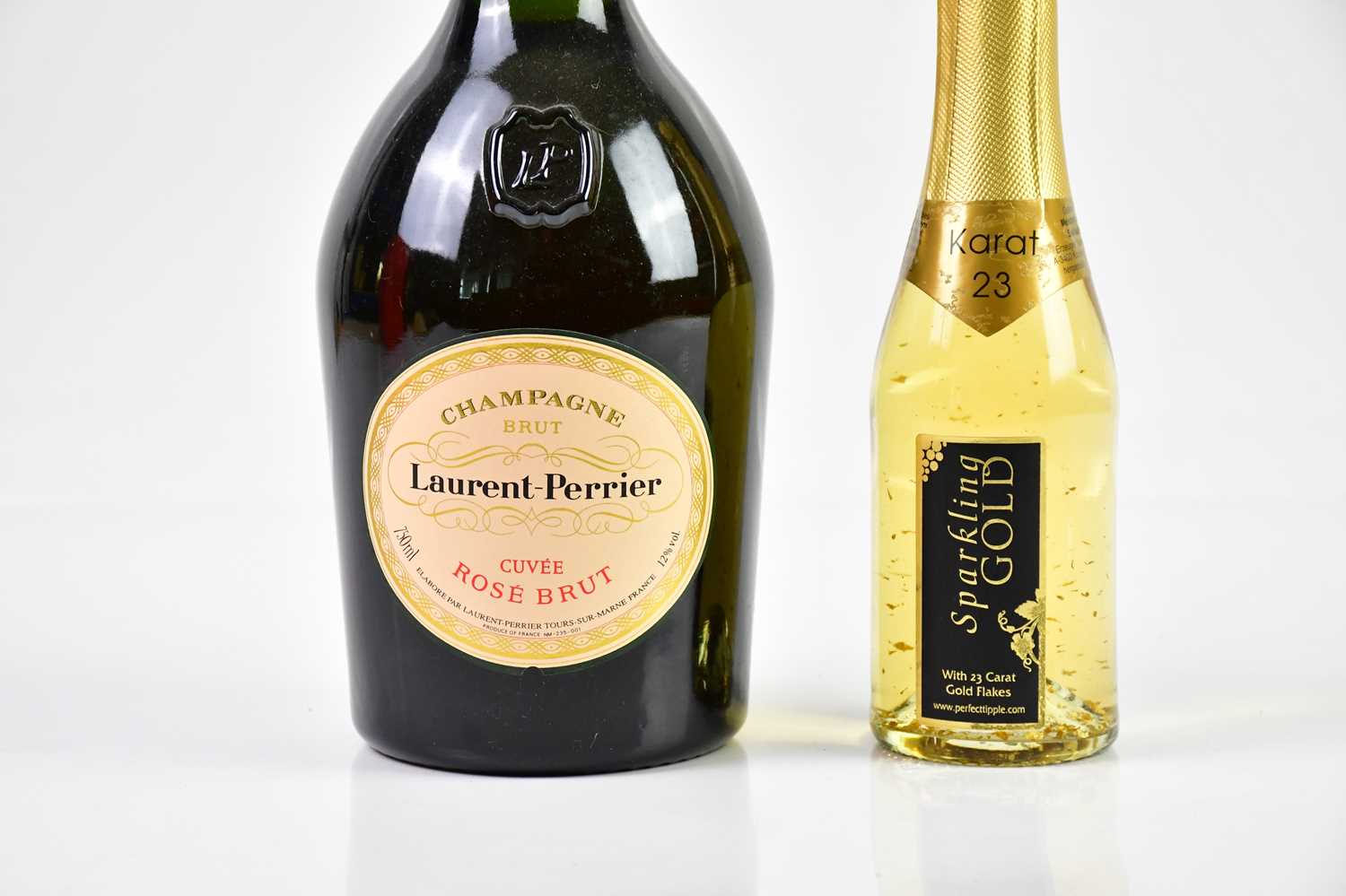 CHAMPAGNE; a bottle of Laurent-Perrier Cuvée Rosé Brut, boxed, with a half bottle of Austria - Image 2 of 2