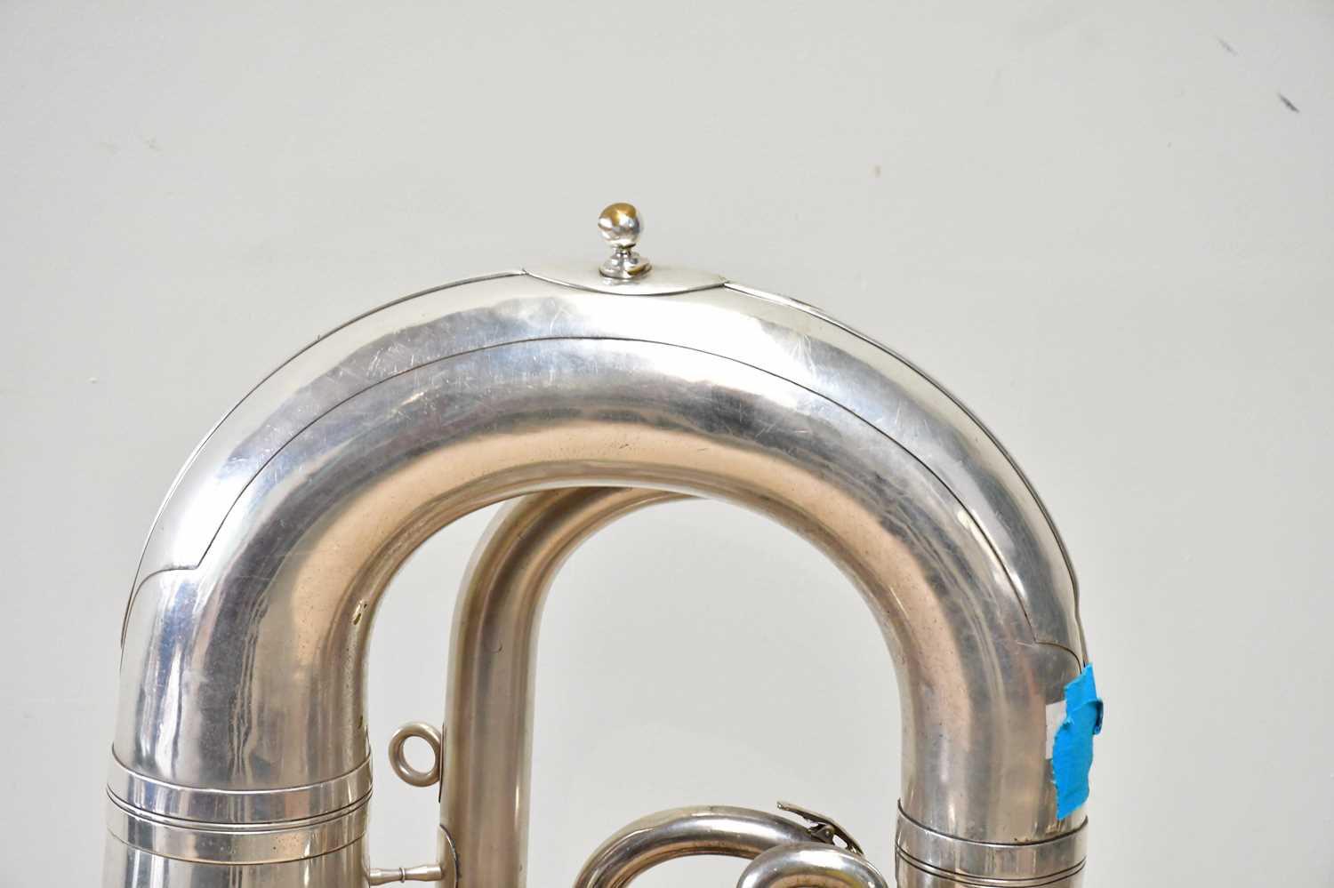 BOOSEY & HAWKES; an Imperial tuba, numbered 584759, with two mouth pieces, stand and accessories. - Image 2 of 9