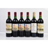 RED WINE; six bottles of mixed red white including two bottles of Condado de Haza Ribera del Duero