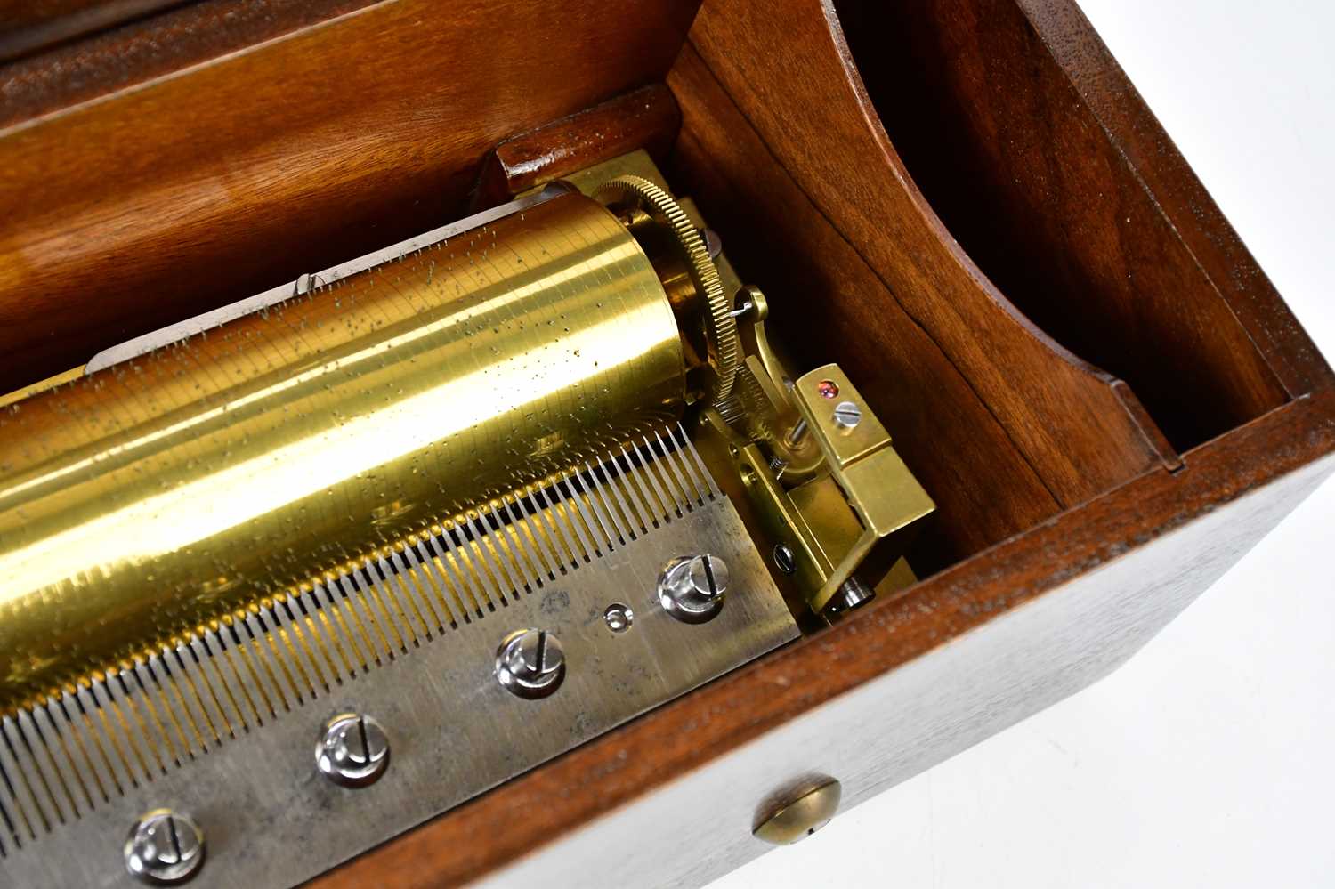 NICOLE FRERES A GENEVE; an early 20th century six air cylinder musical box, width 44.5cm. - Bild 7 aus 7