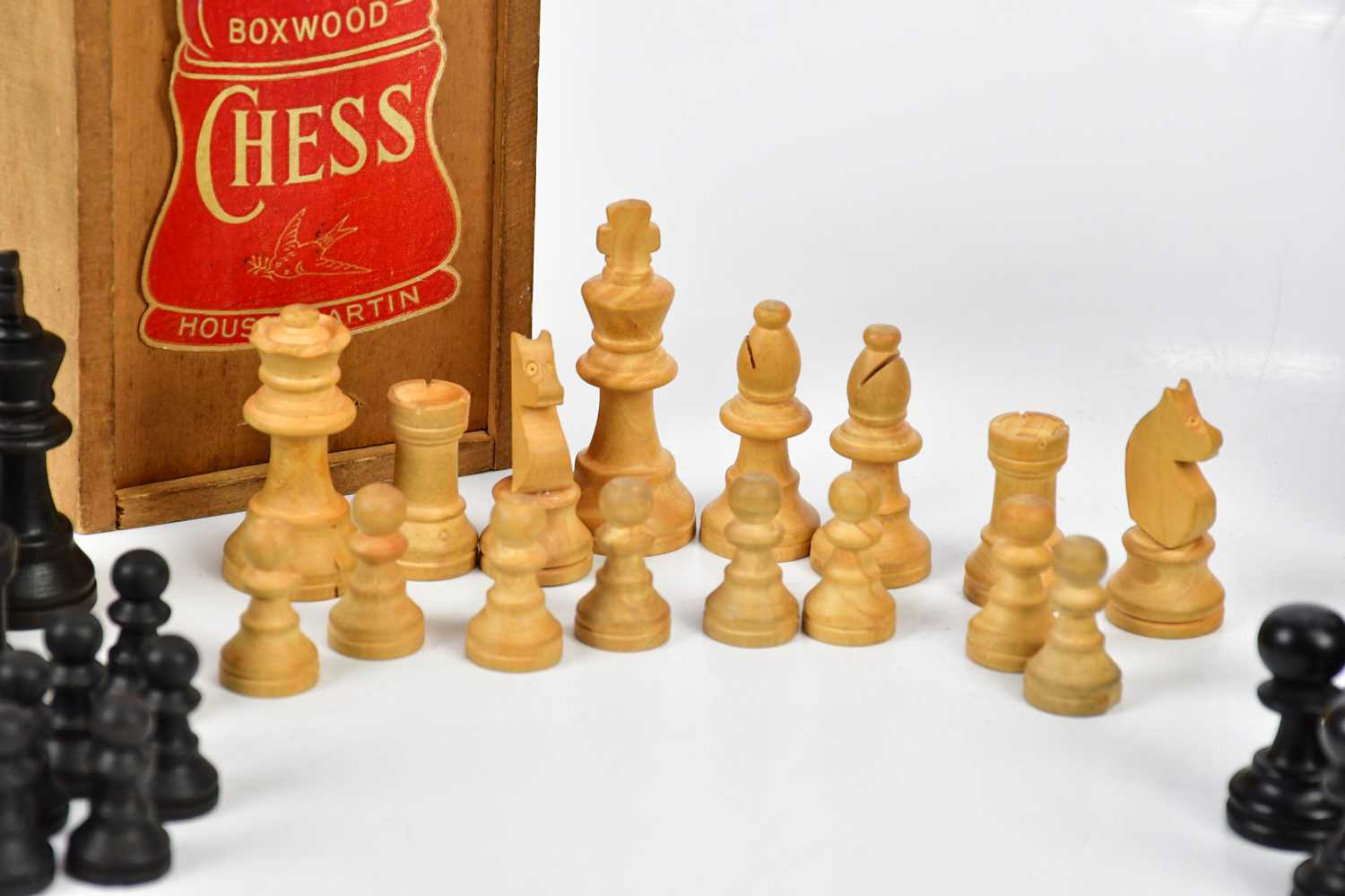 STAUNTON; a boxwood chess set and a further cased chess set (2). - Image 3 of 5