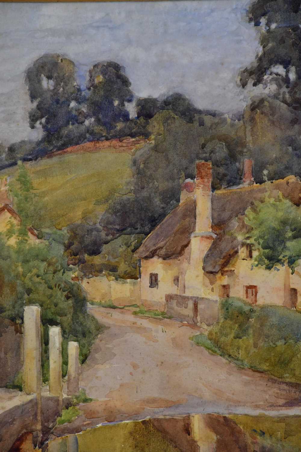 HAROLD SWANWICK; watercolour, cottage scene, signed lower left, 33 x 24cm, framed and glazed. - Bild 2 aus 4