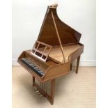 X ROBERT GOBLE & SON; a walnut harpsichord, dated 1972, the frame named for Robert Smethurst