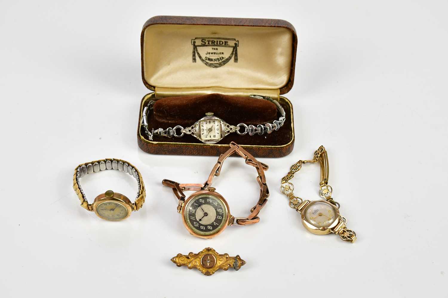 BENTIMA; a lady's 9ct gold cased wristwatch, the silvered dial set with Arabic numerals, diameter
