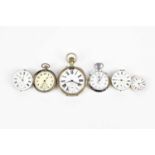 A base metal cased Goliath crown wind pocket watch, the enamel dial set with Roman numerals and