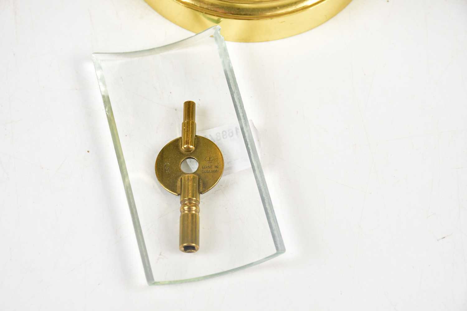 A modern brass circular carriage timepiece, with Roman numeral dial, height 12.5cm. - Bild 5 aus 5