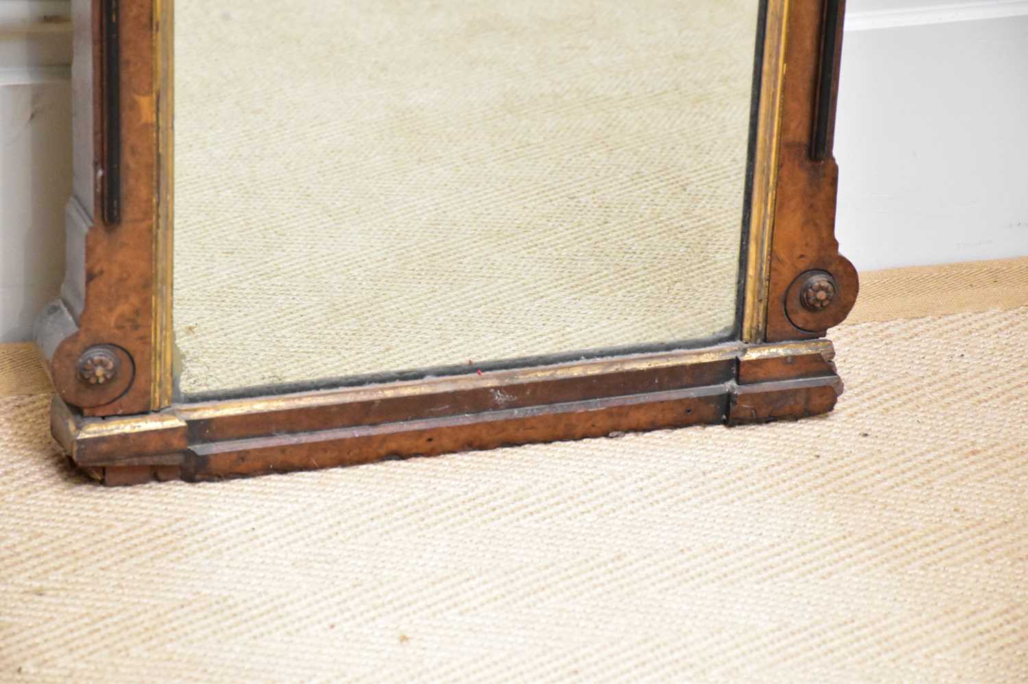 A Victorian carved walnut freestanding mirror, height 204cm. - Image 3 of 4