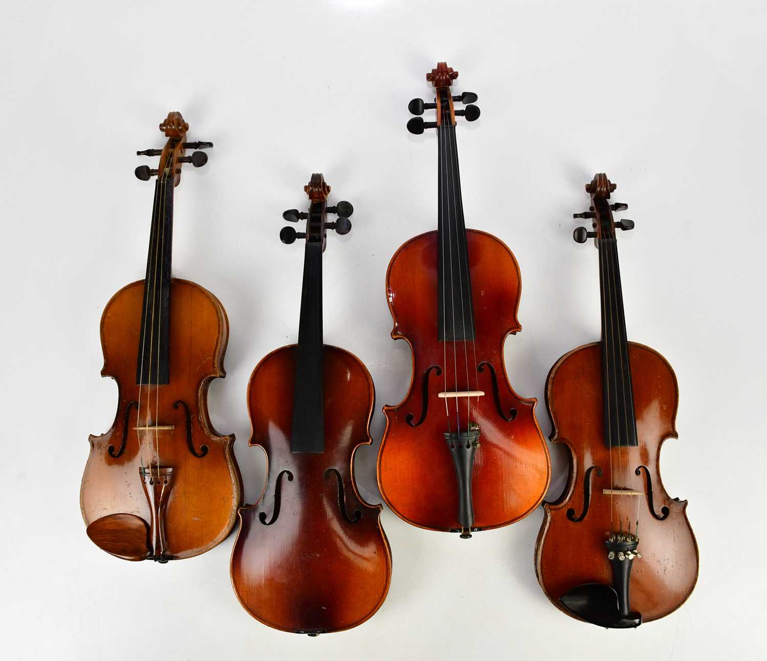 A three-quarter size violin, cased with two bows, three half size violins including one labelled for - Image 2 of 9