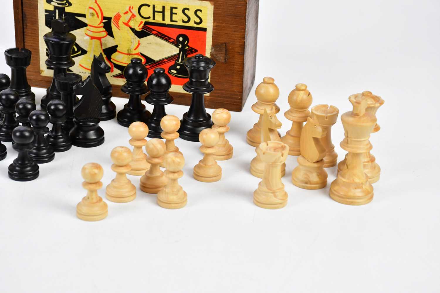 STAUNTON; a boxwood chess set and a further cased chess set (2). - Image 5 of 5