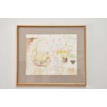 † DEIRDRE BORLASE; watercolour, 'Cat in Winter', signed lower right, 40 x 50cm, framed and glazed.