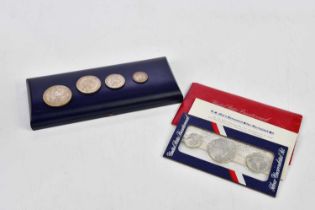 A 1972 cased set of four Jersey Royal coins, together with 1776-1976 US Bicentennial commemorative