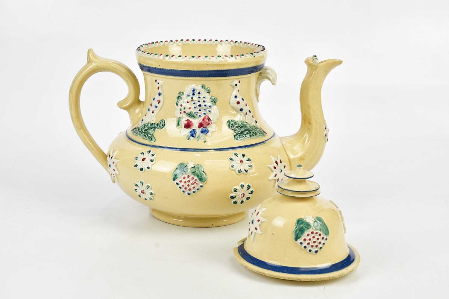 BARGEWARE; a large white teapot, height 30cm. - Image 5 of 6