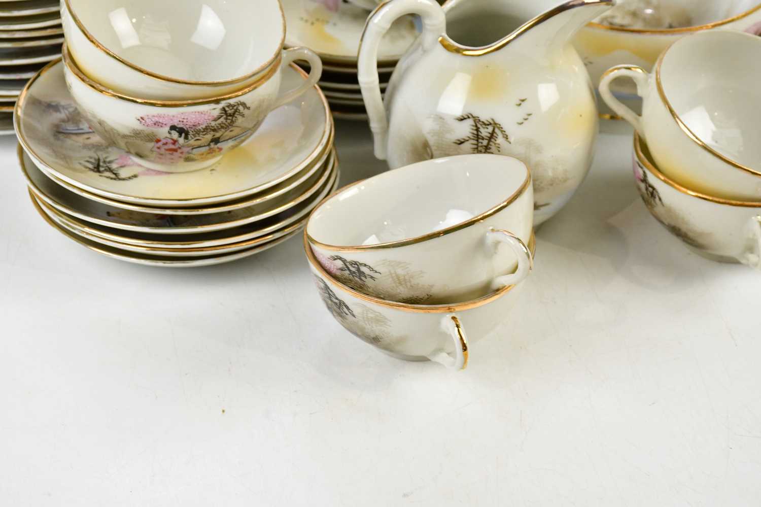 A Japanese eggshell porcelain part tea service. - Image 4 of 4