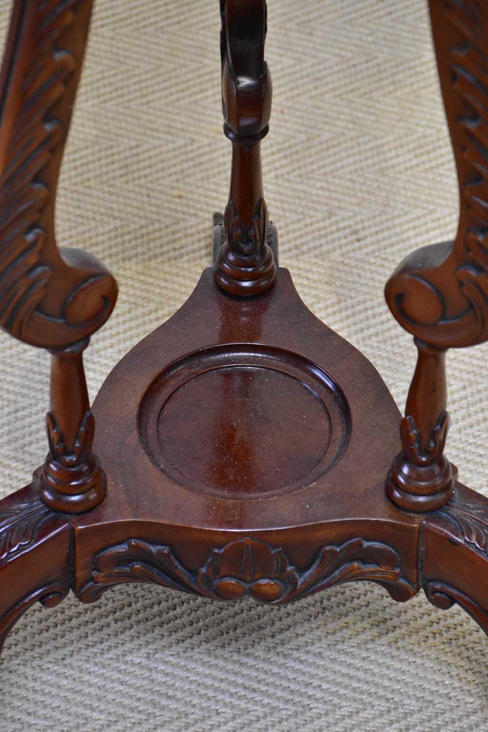 A reproduction mahogany wig stand with two drawers, height 86cm. - Image 3 of 3