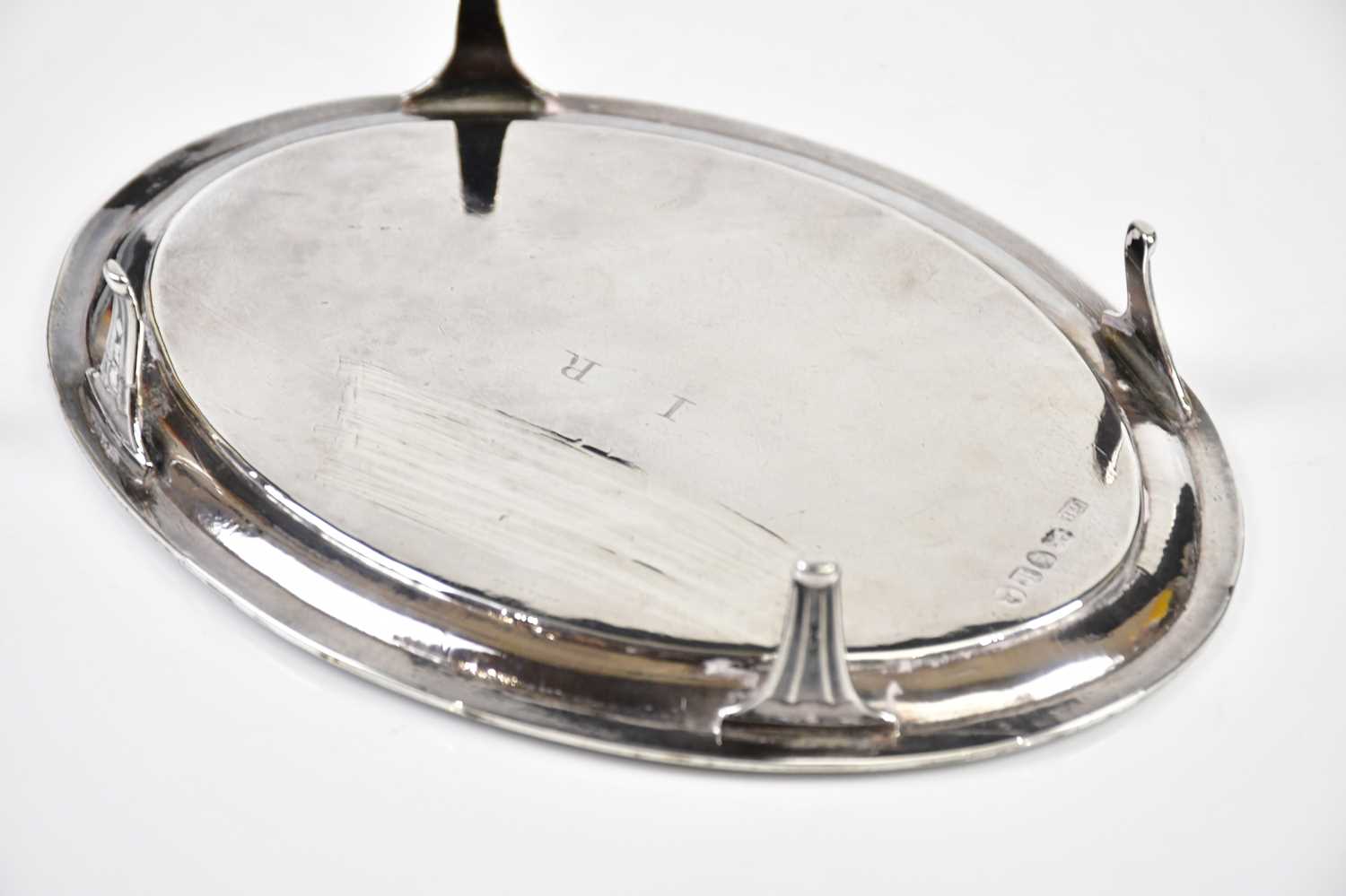 GEORGE BURROWS (II); a George III hallmarked silver teapot stand of oval form, London 1800, approx - Image 2 of 3
