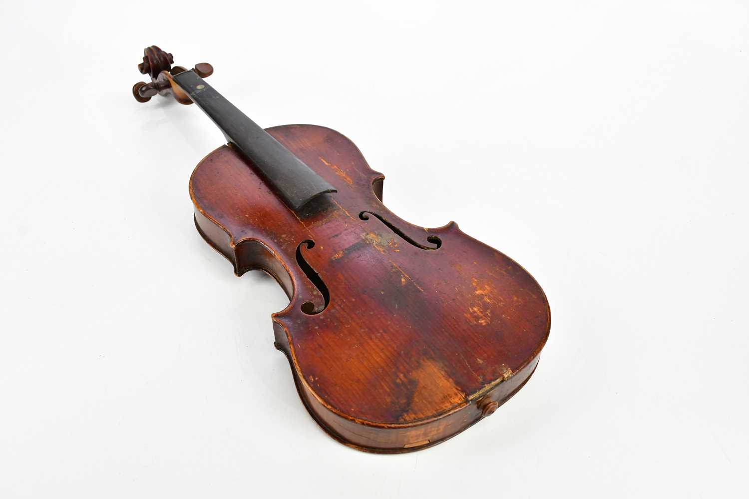 A full size German violin with one-piece back length 35.5cm, unlabelled, cased. Condition Report: - Image 6 of 7