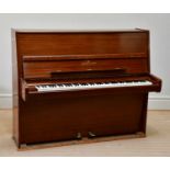 A Steinway model V upright piano, mahogany case, with stool, circa 1975, serial number 440053V.
