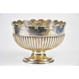 WILLIAM HENRY SPARROW; a hallmarked silver rose bowl, with worn presentation inscription ‘TH & GAB