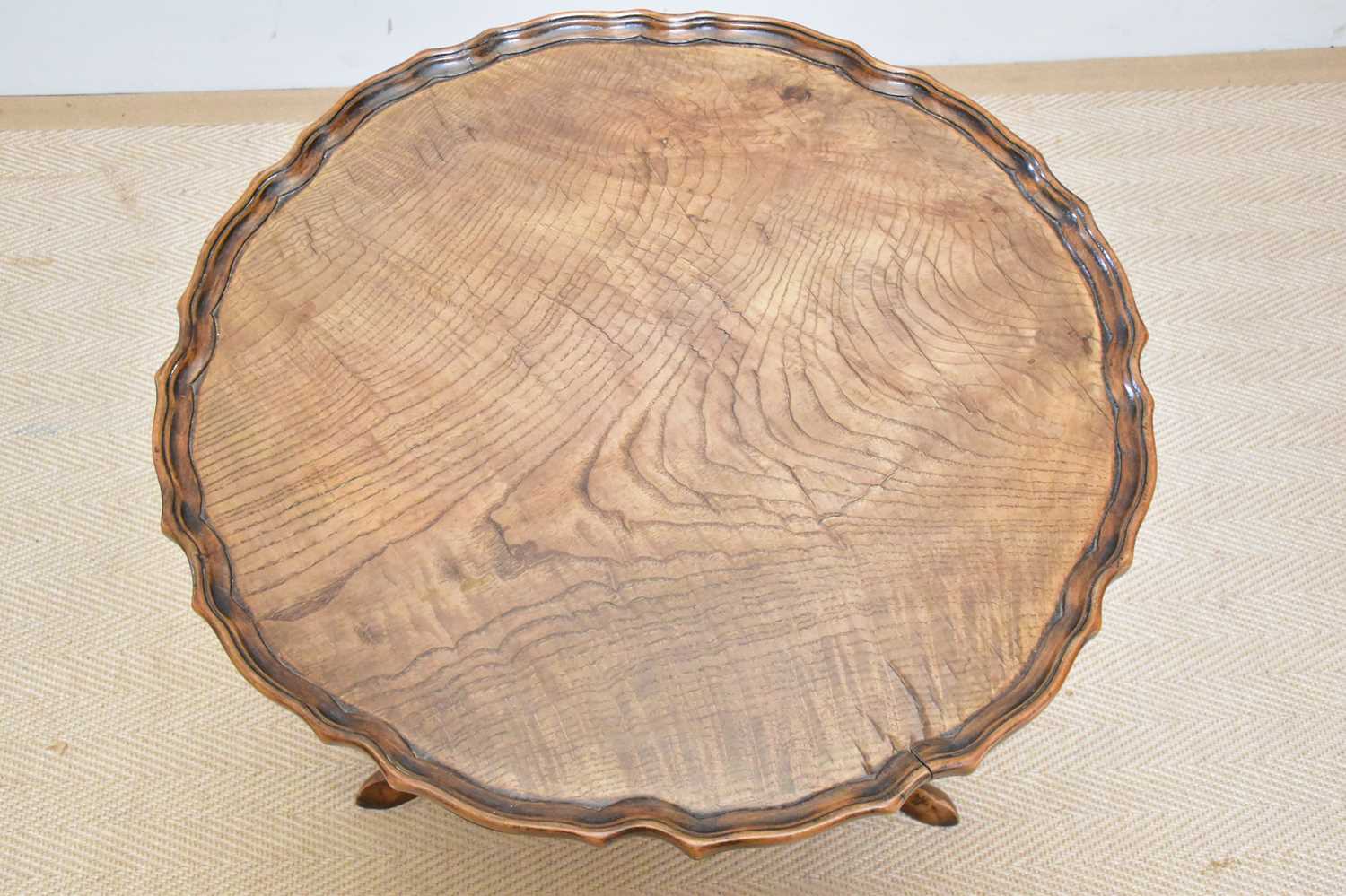 A George III style walnut tripod table, diameter 59cm. - Bild 2 aus 2