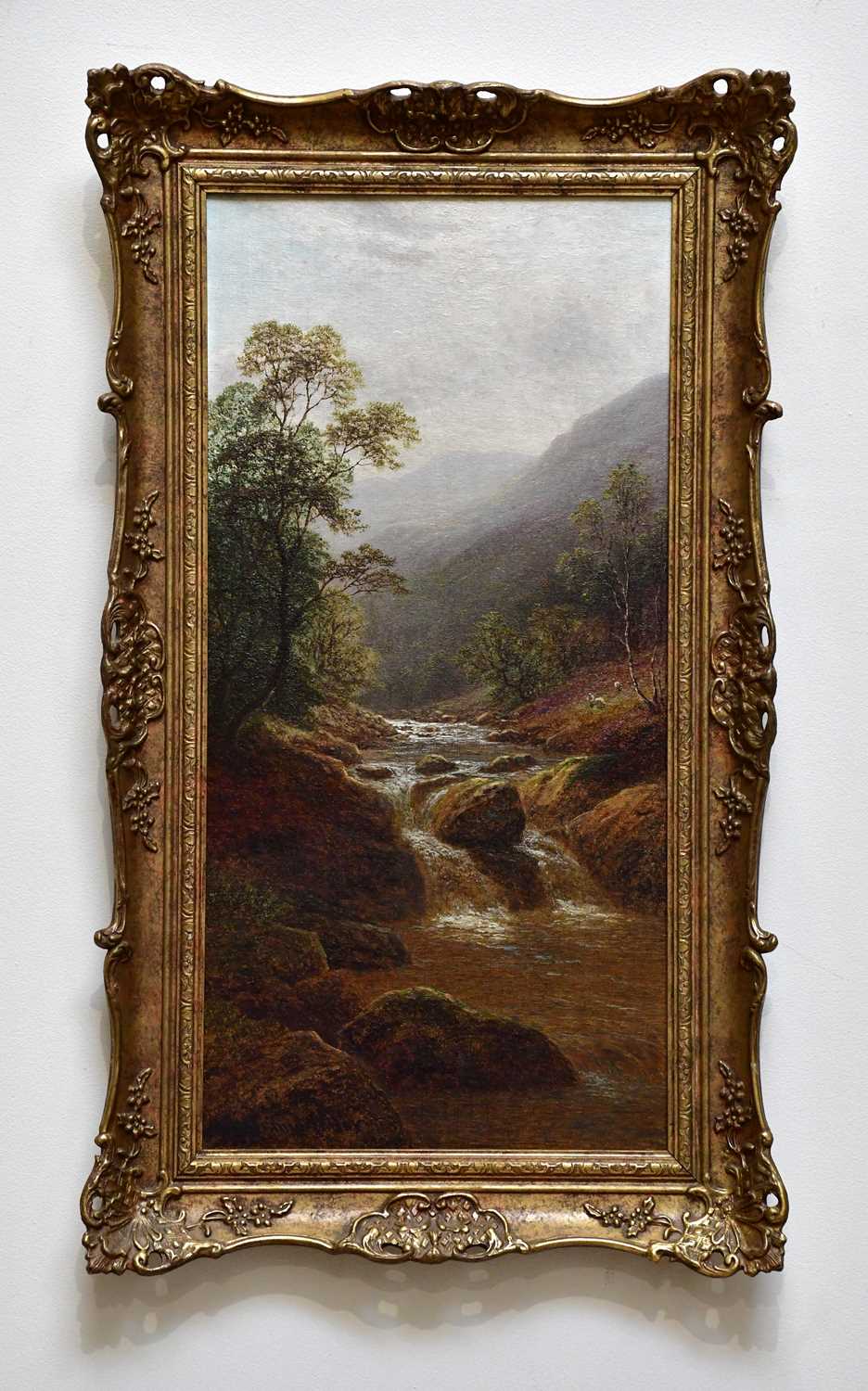 WILLIAM MELLOR (1851-1931); oil on canvas, 'On The Lledr, North Wales', signed, bears Unicorn