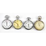 CYMA; a military pocket watch, with white enamel dial set with Arabic numerals together with two