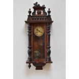 An early 20th century Vienna style wall clock, 90cm.