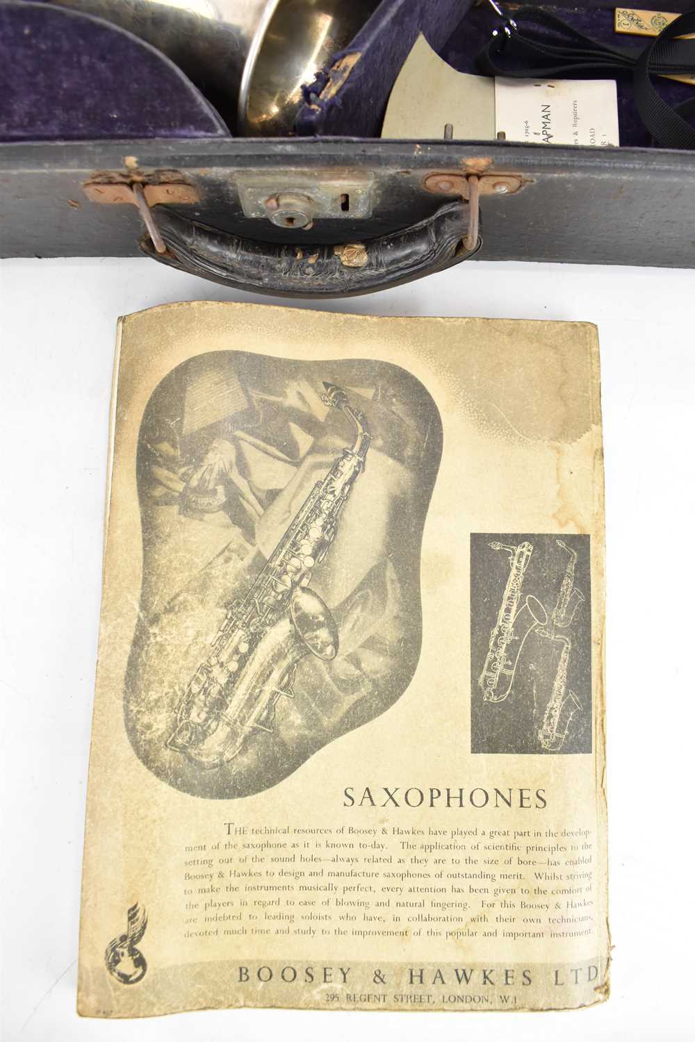 THE BUESCHER; a silver plated alto saxophone, marked 'True-Tone, Low Pitch', serial no. 245116, with - Image 5 of 6