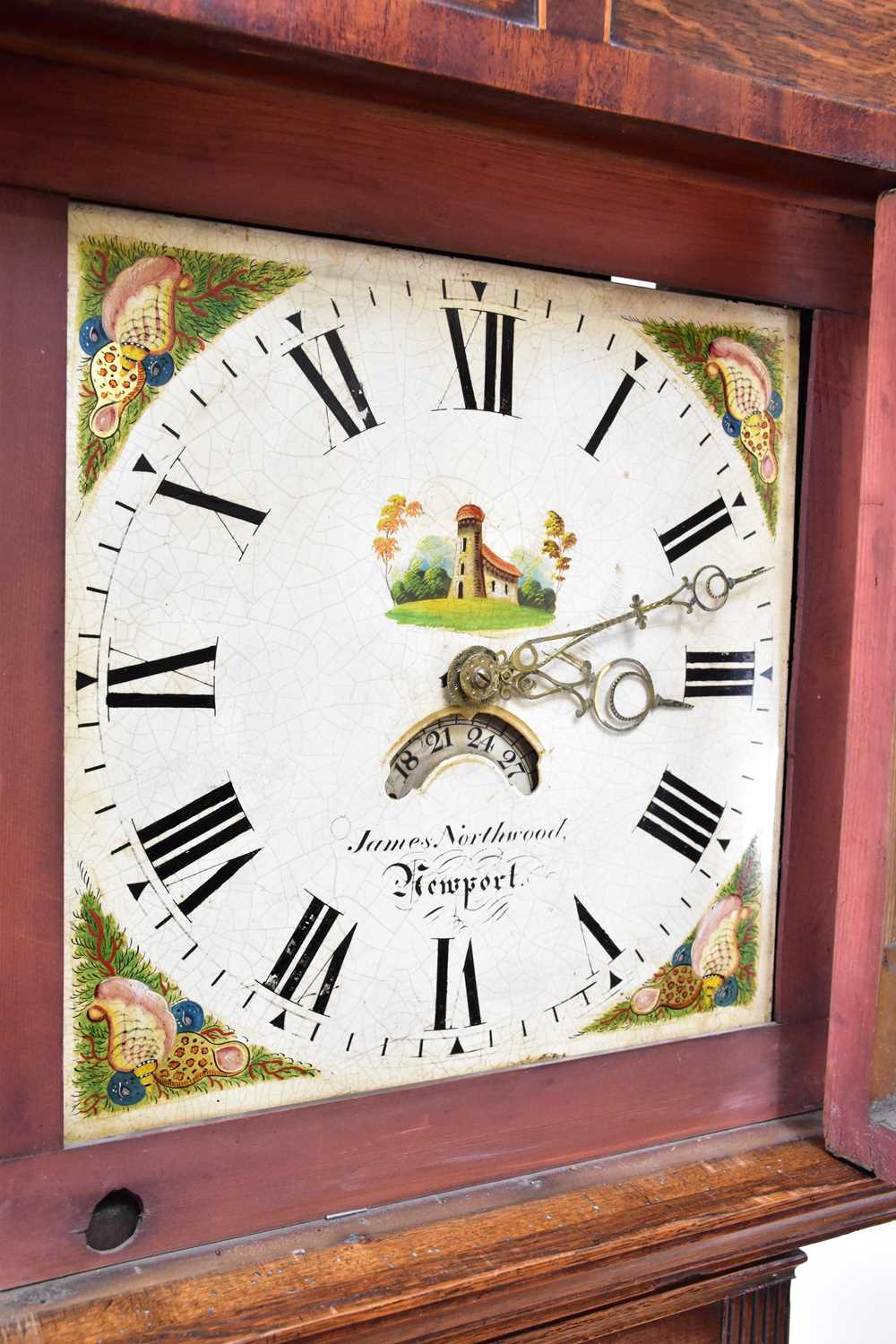 JAMES NORTHWOOD, NEWPORT; an 18th century thirty hour longcase clock, the hood with broken swan neck - Image 2 of 6