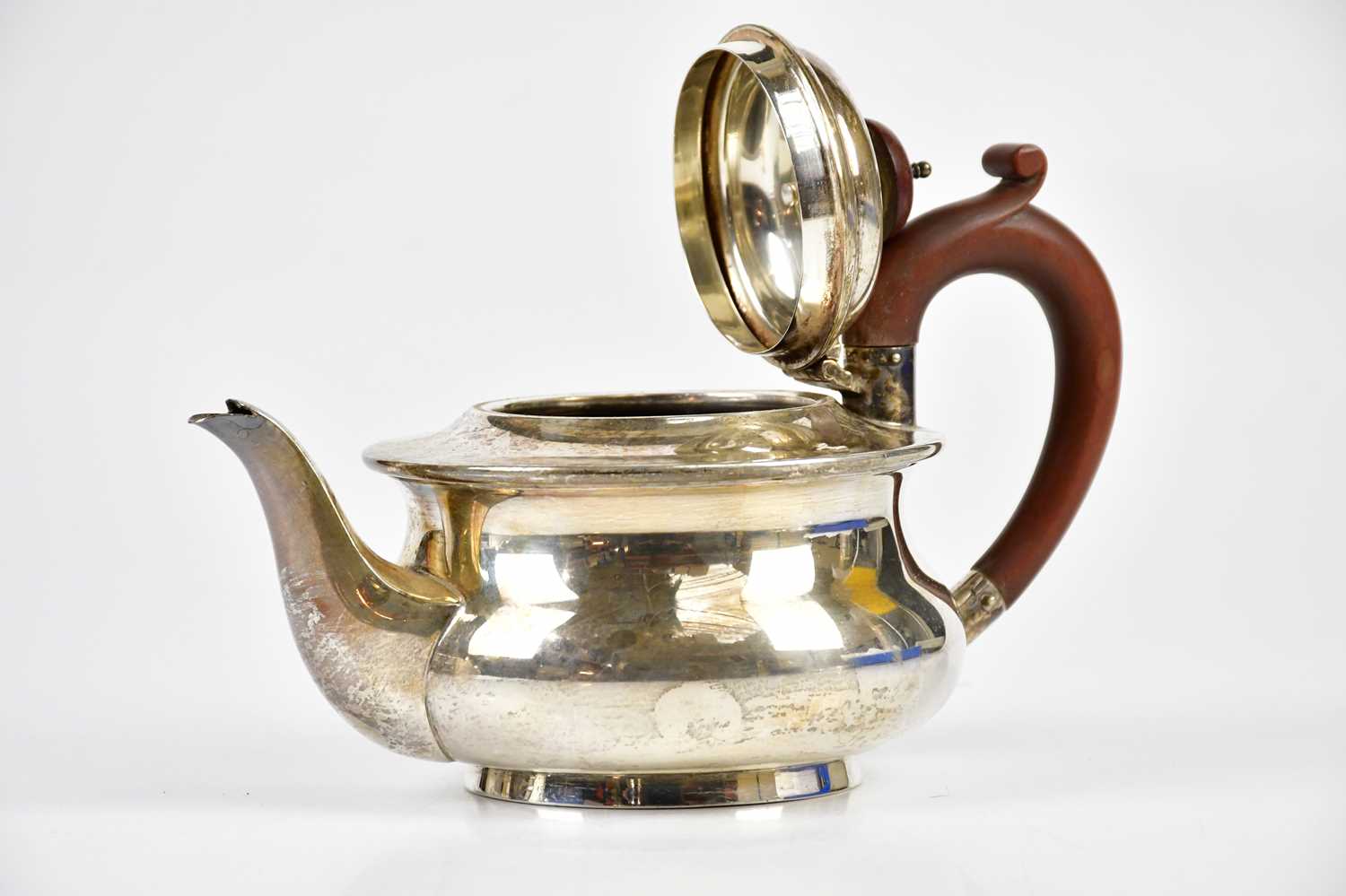 ADIE BROTHERS LTD; a hallmarked silver tea pot, with bakelite finial and handle, Birmingham 1936, - Image 2 of 3