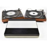BANG & OLUFSEN; a Beogram 5000 turntable with a Beogram 1000 turntable, and a 1001 turntable.