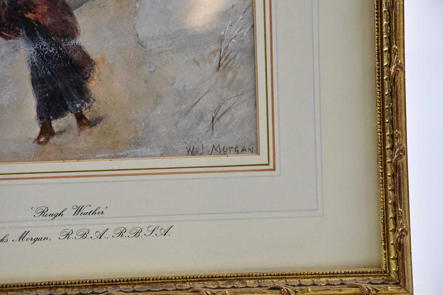WALTER JENKS MORGAN RBA RBSA (1847-1924); watercolour, 'Rough Weather', signed lower right, 14 x - Bild 4 aus 5