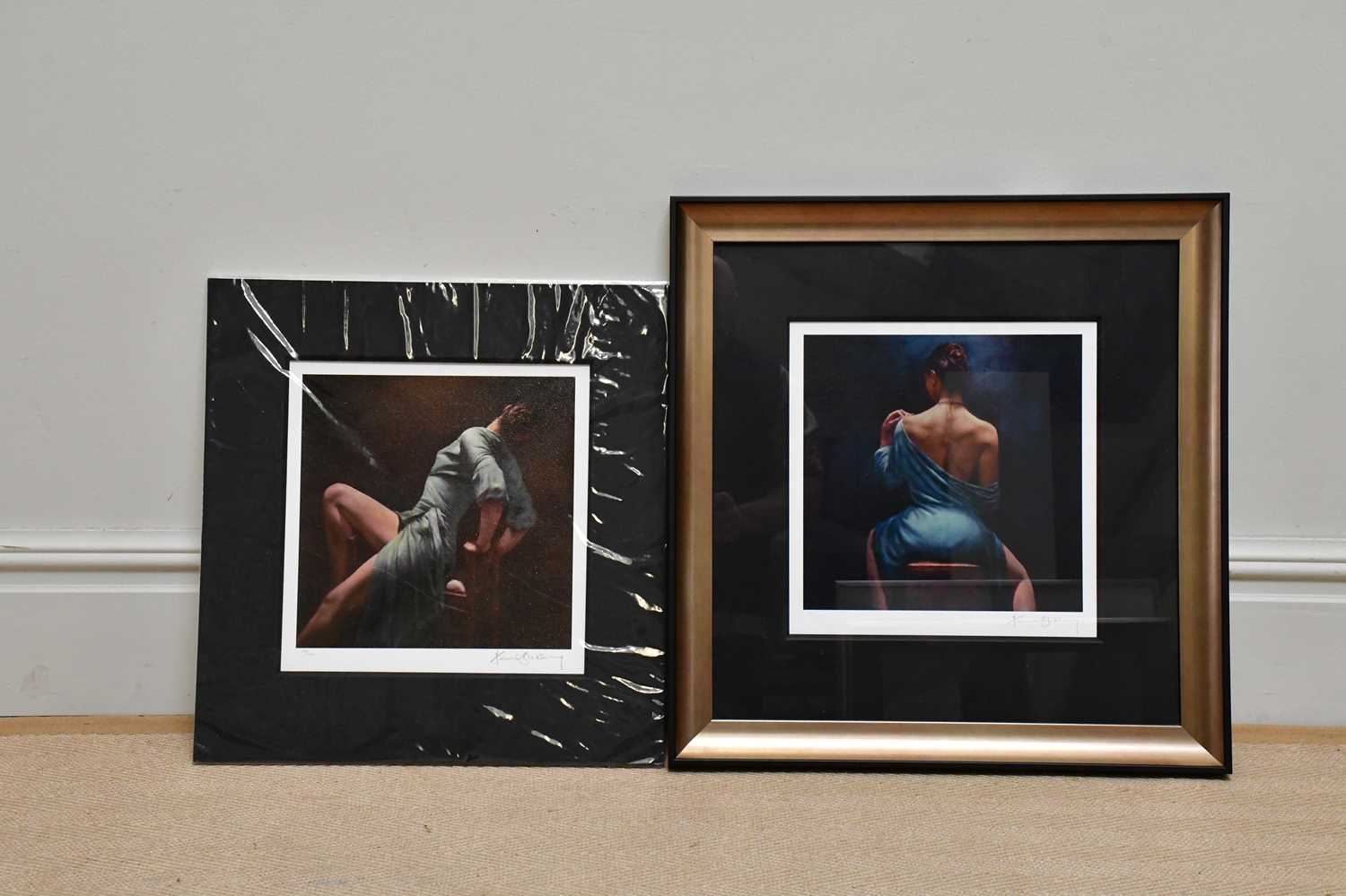 † HAMISH BLAKELY; two signed limited edition prints, 'The Blue Dress', 113/150, signed lower