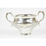 A George V hallmarked silver twin handled bowl, London 1914, approx 6.33ozt/197g (af). Condition