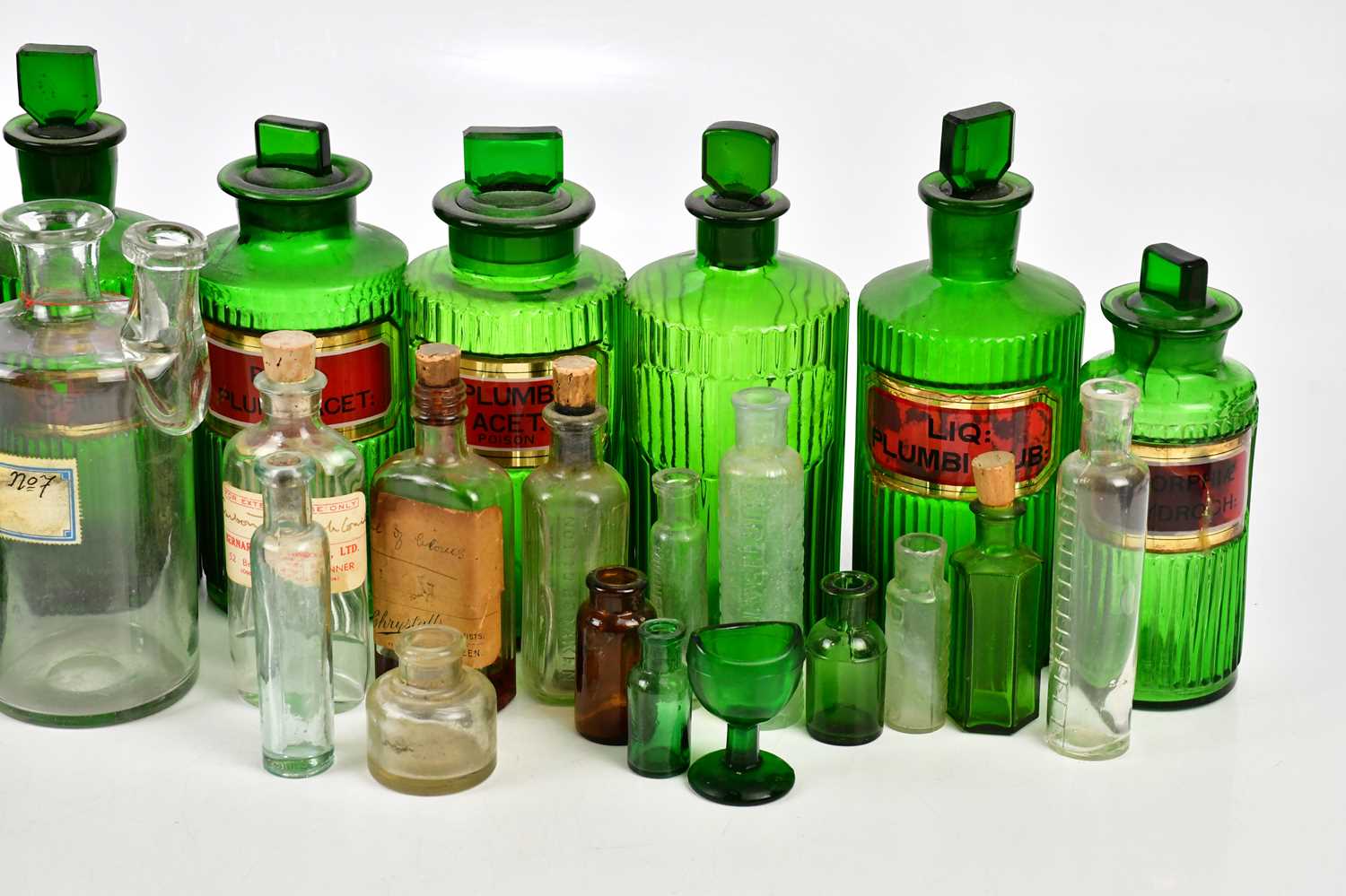 A collection of early 19th century and later apothecary bottles including an unusual free blown - Image 3 of 3