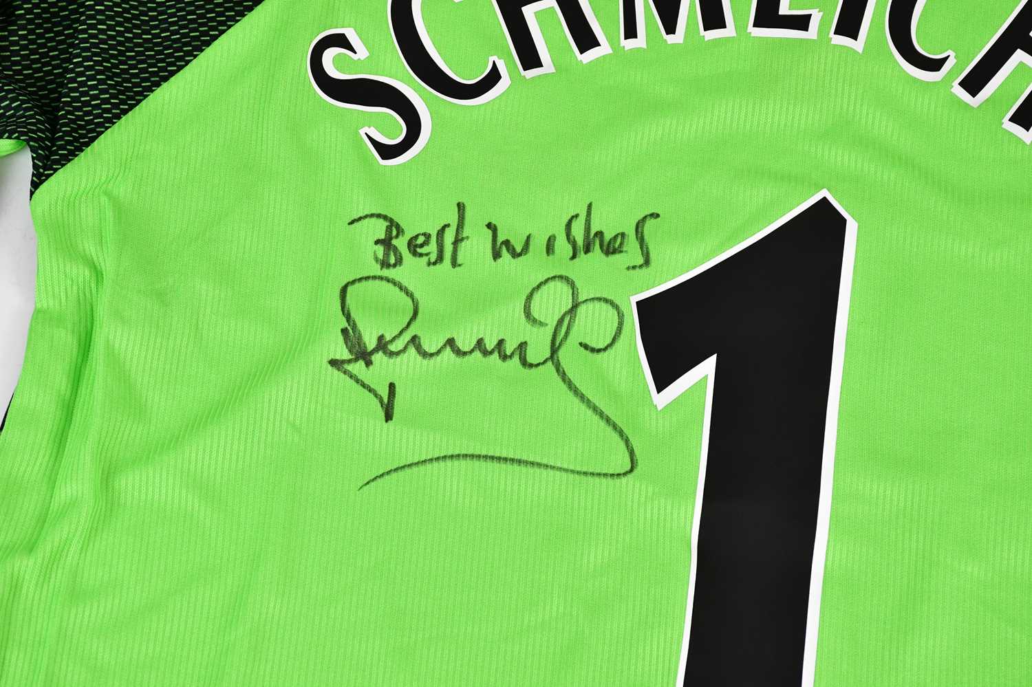 PETER SCHMEICHEL; a Manchester United Treble Winners retro style signed football shirt, signed to - Image 3 of 3