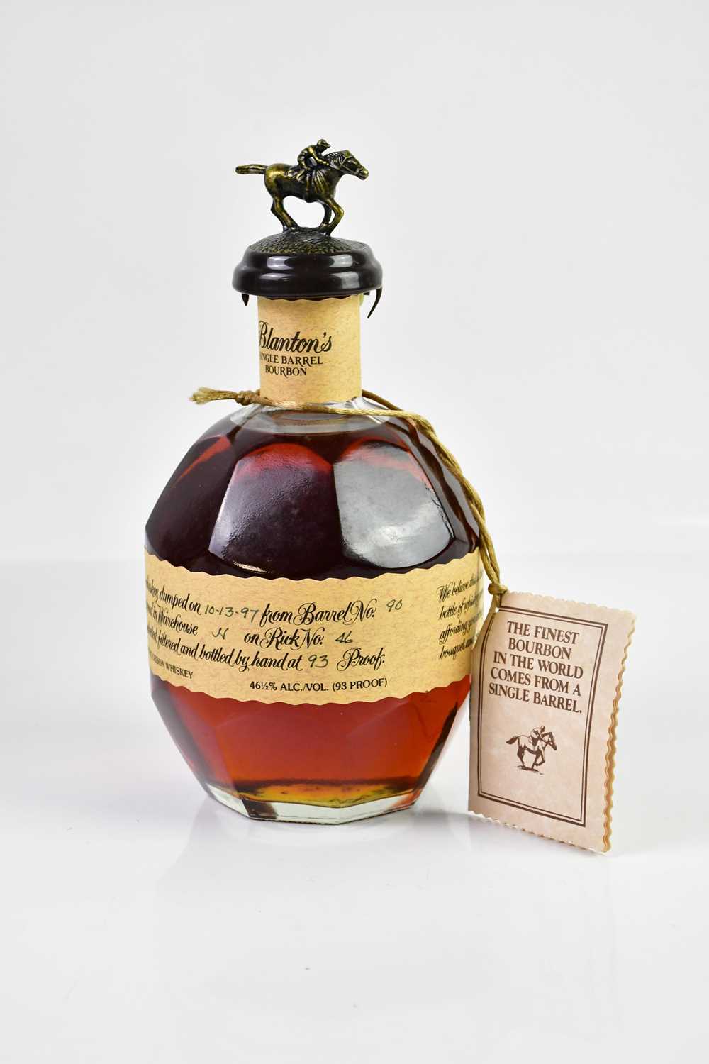 WHISKEY; a bottle of Blantons Single Barrel Bourbon, 93%, 70cl, together with a bottle of Jack - Image 3 of 4