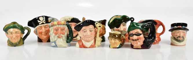 ROYAL DOULTON; a collection of small size character jugs including 'Smuggler', 'Athos', 'Robin