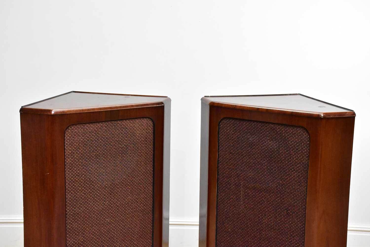 GOODMANS; a pair of Axiom 201 12” speakers in walnut cases, overall height 120cm, (2) Condition - Image 2 of 6