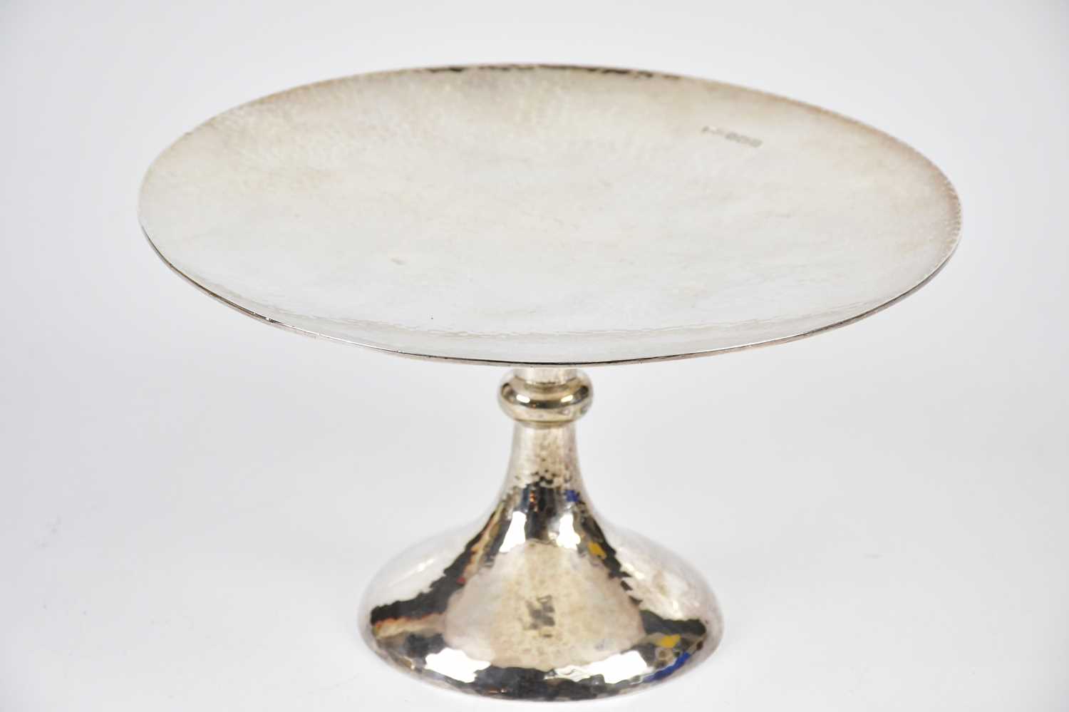 ATKIN BROTHERS; a George V hallmarked silver hammered tazza, Sheffield 1914, weight 19.5ozt /