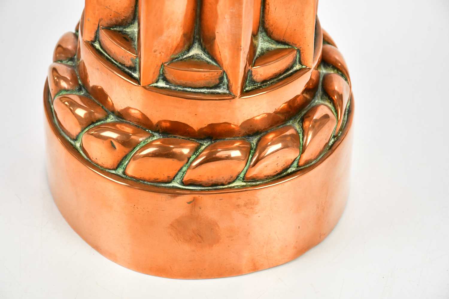 A 19th century copper jelly mould, stamped 209, height 20cm. Condition Report: No pin holes or signs - Image 3 of 5