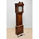 A 19th century and later mahogany eight day longcase clock, the decorated enamel dial with