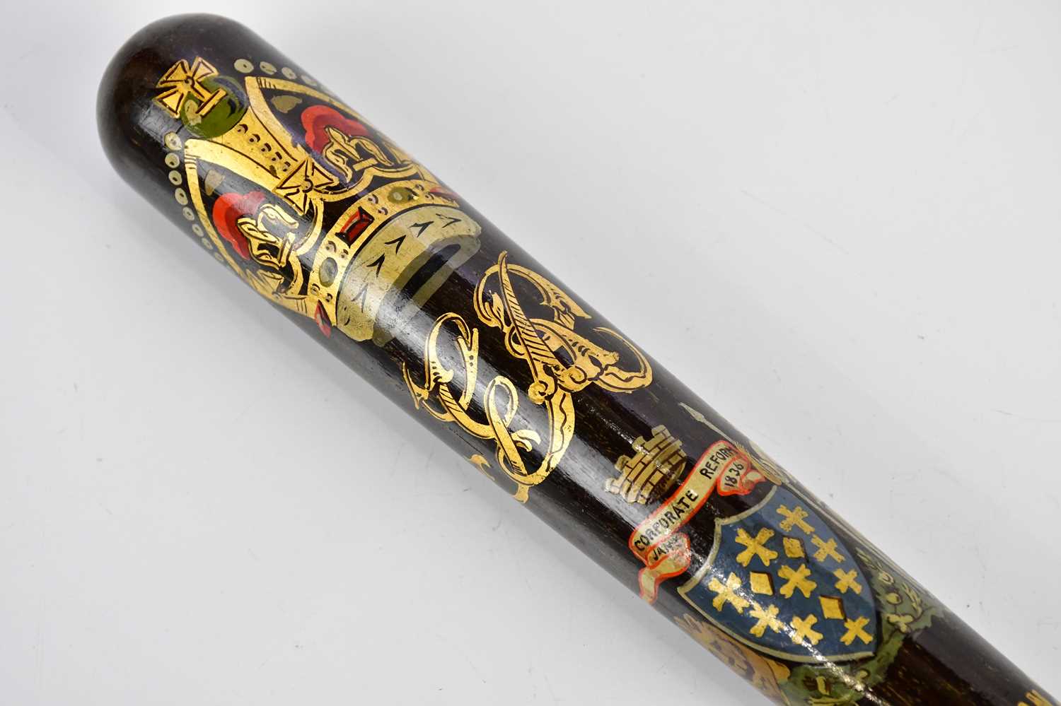 A George V painted truncheon inscribed 'Colonel Alan Sykes, MP DL, Mayor of Stockport', dated - Image 2 of 3