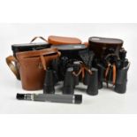 ROSS OF LONDON; a pair of 7x50 binoculars, number 23188, in leather case, with six other pairs of