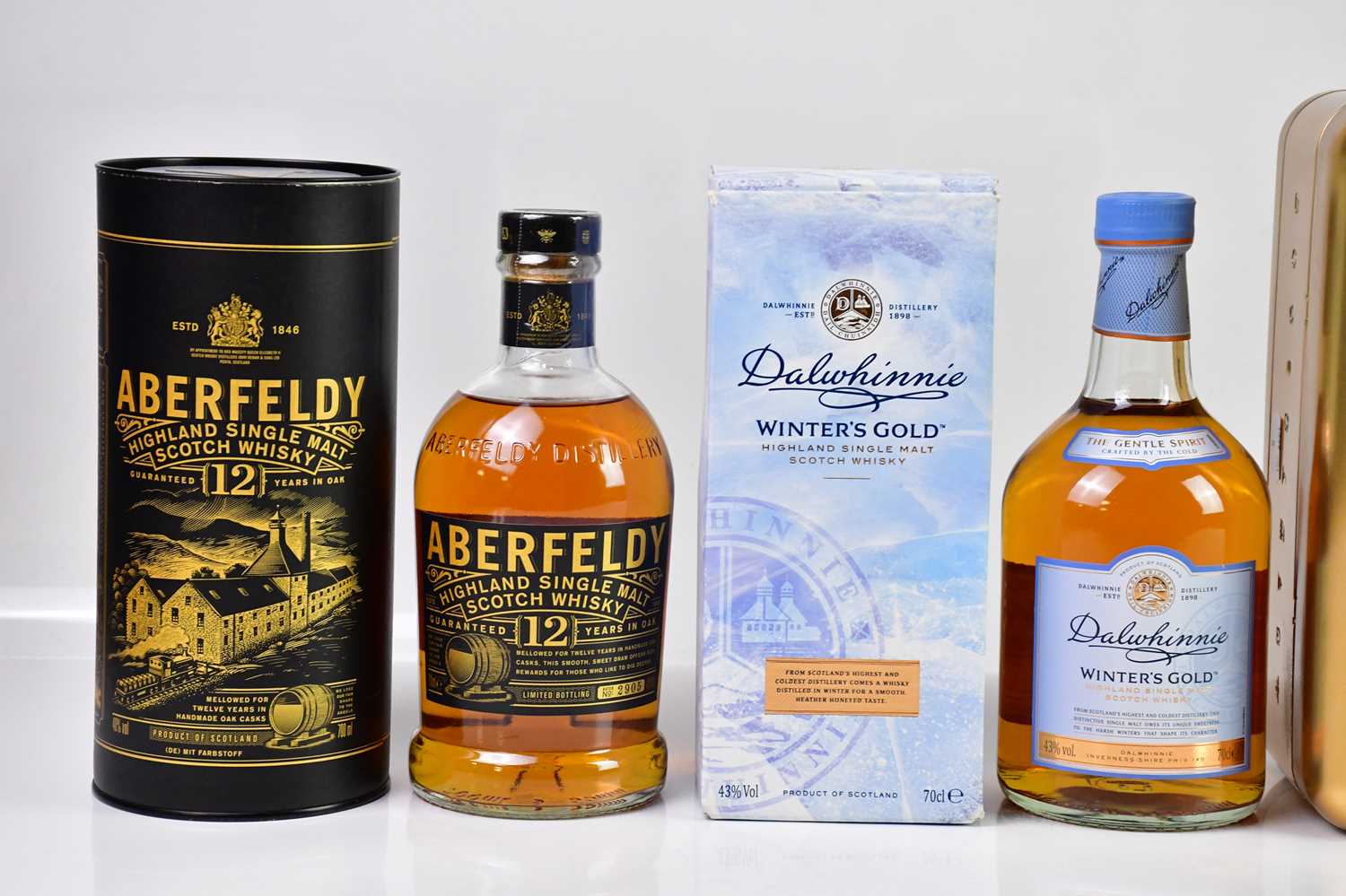 WHISKY; five bottles including a bottle of Aberfeldy Highland Single Malt Scotch whisky, 12 years in - Image 3 of 3